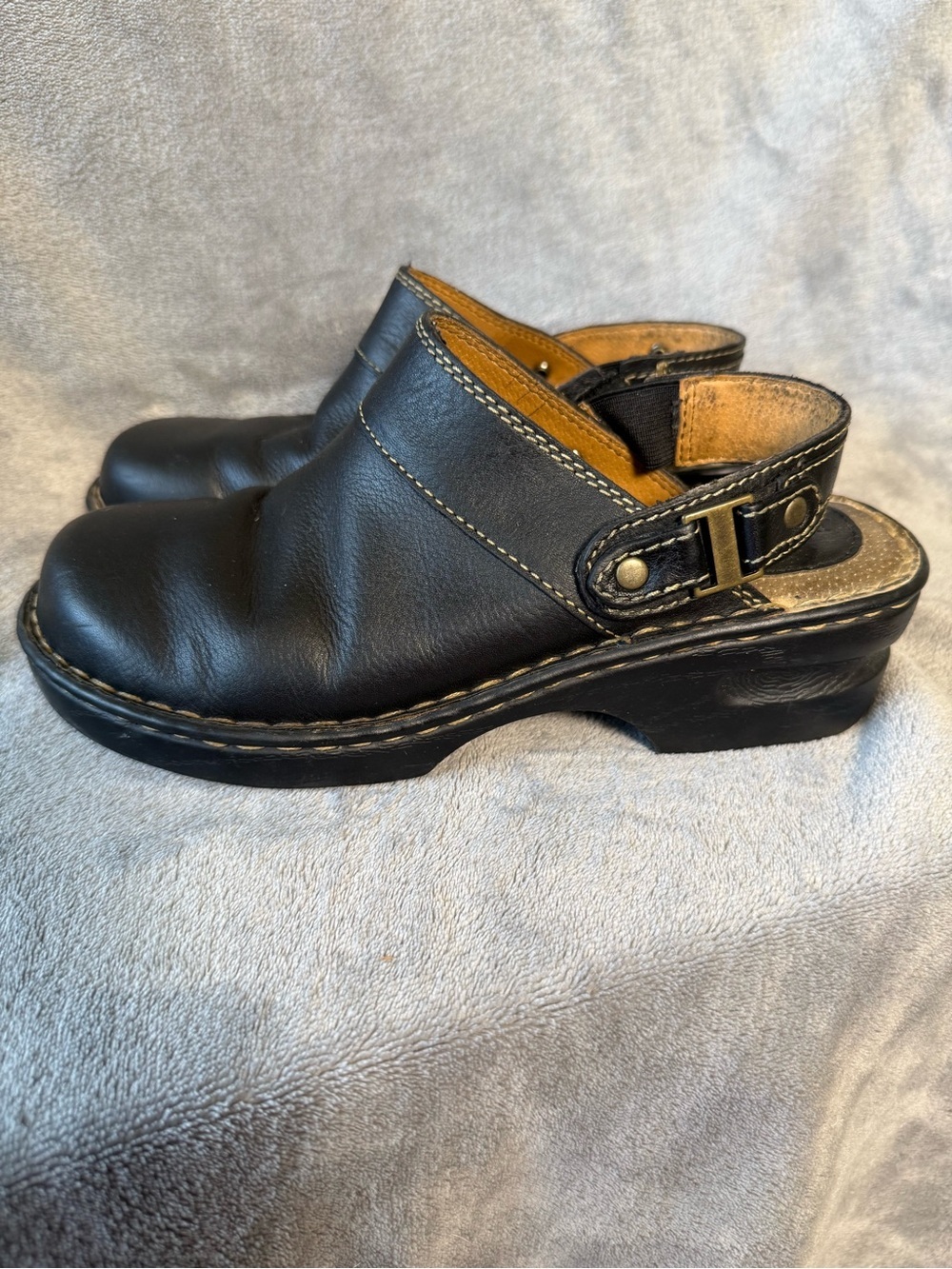 Browns Landing Comfort Slingback Brown Leather Clog Womens Sz 8